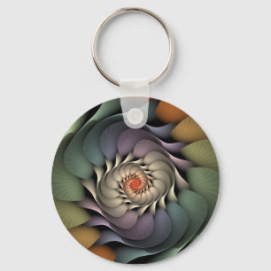 Jardinere Abstract Rainbow Floral Spiral Key Ring