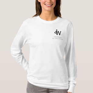 JaredWatkins women's basic white logo longsleeve T T-Shirt
