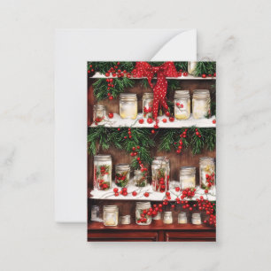 Jars and berries budget mini Christmas Card
