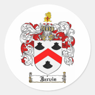 JARVIS FAMILY CREST -  JARVIS COAT OF ARMS CLASSIC ROUND STICKER