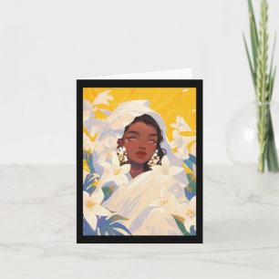 Jasmin Cute Floral Black Girl  Card