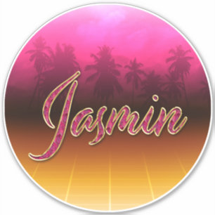 Jasmin First Name Golden pink Sticker