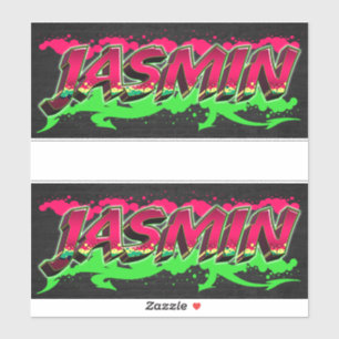 Jasmin First Name Graffiti Sticker