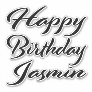 Jasmin name first name black Sticker birthday
