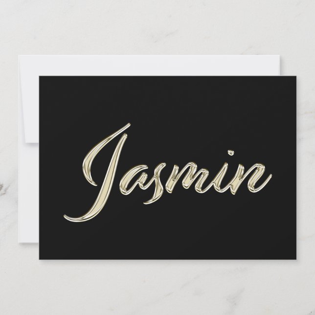 Jasmin white gold Handwriting Card (Front)