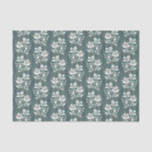 Jasmine Bloom Vintage Flowers Floral Pattern Grey