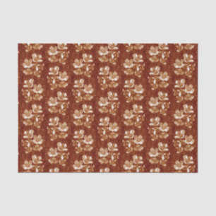 Jasmine Bloom Vintage Flowers Floral Pattern Sepia Tissue Paper