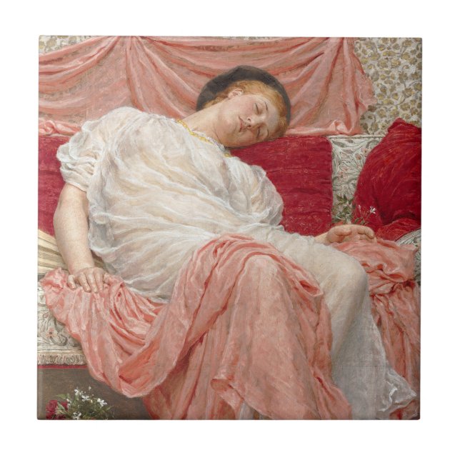 Jasmine by Albert Joseph Moore, Victorian Fine Art Tile (Front)