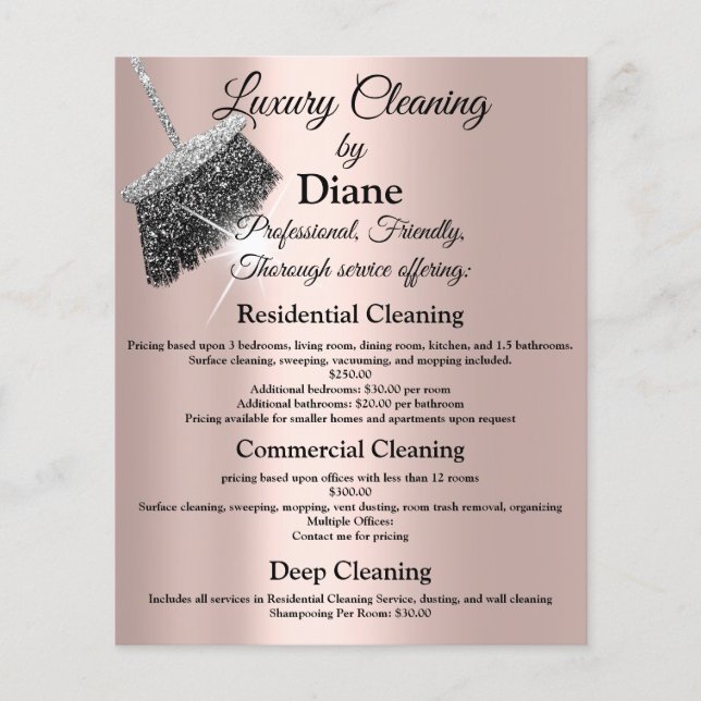 Jasmine Cleaning Service House Keeping Rose Silver Flyer (Front)