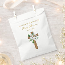 Jasmine Cross Funeral Favor Bag