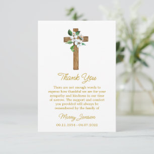 Jasmine Cross Sympathy Thank You Card