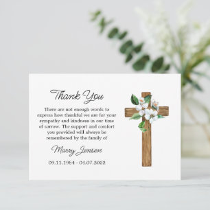 Jasmine Cross Sympathy Thank You Card
