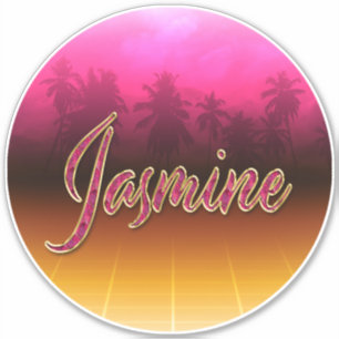 Jasmine First Name Golden pink Sticker