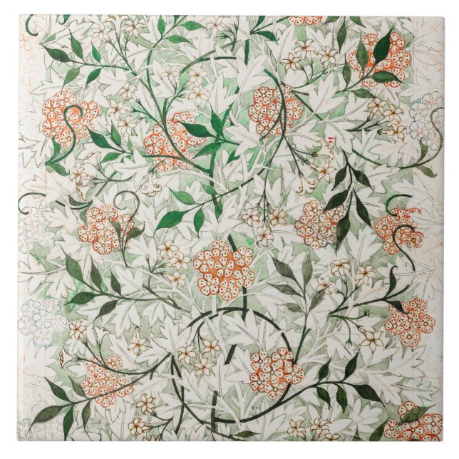 Jasmine  Flower painting Artwork Tile (Front)
