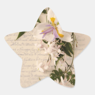 jasmine flowers and lily with script star sticker