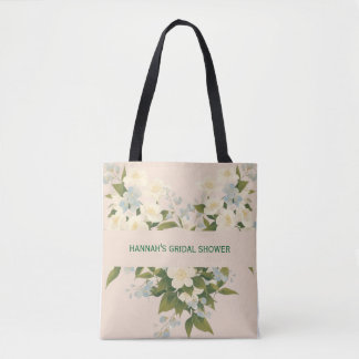 Jasmine Flowers in Traditional Art Bridal Shower Tote Bag