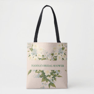 Jasmine Flowers in Traditional Art Bridal Shower Tote Bag