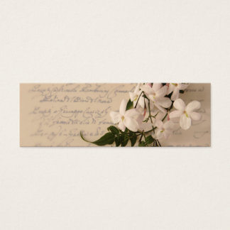 jasmine flowers on old script handwriting bookmark