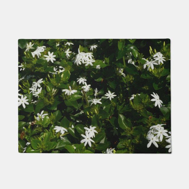Jasmine Flowers Tropical Floral Botanical Doormat (Front)