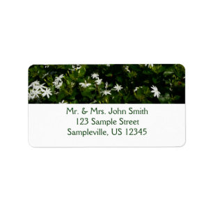 Jasmine Flowers Tropical Floral Botanical Label