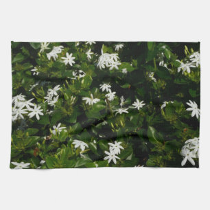 Jasmine Flowers Tropical Floral Botanical Tea Towel