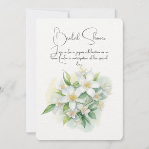 Jasmine flowers. White flowers wedding. Invitation