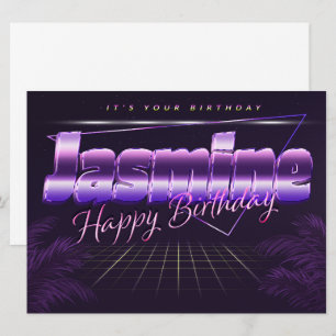 Jasmine name First name lila retro card birthday