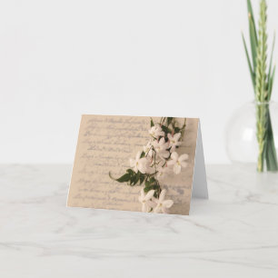 jasmine on old script handwriting notecard