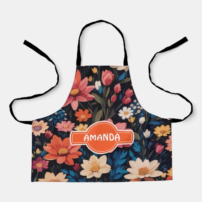 Jasmine Pastel Colourful Personalised Pattern Apron (Front)