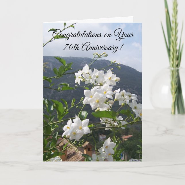 Jasmine Personalised 70th Wedding Anniversary Card (Front)