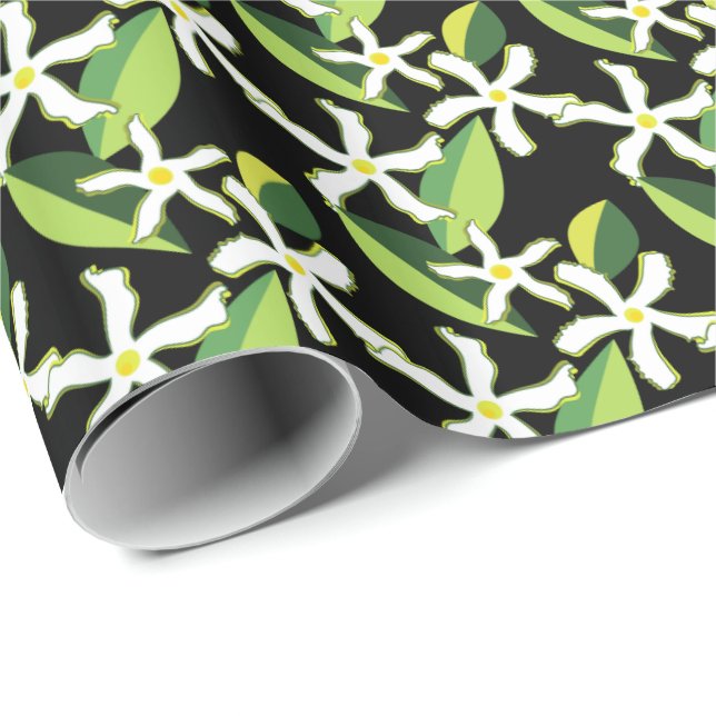 Jasmine Retro Floral Abstract Pattern Wrapping Paper (Roll Corner)
