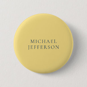 Jasmine & Slate Grey Minimalist Plain Modern Name 6 Cm Round Badge