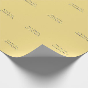 Jasmine & Slate Grey Minimalist Plain Modern Name Wrapping Paper
