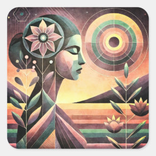 Jasmine Square Sticker