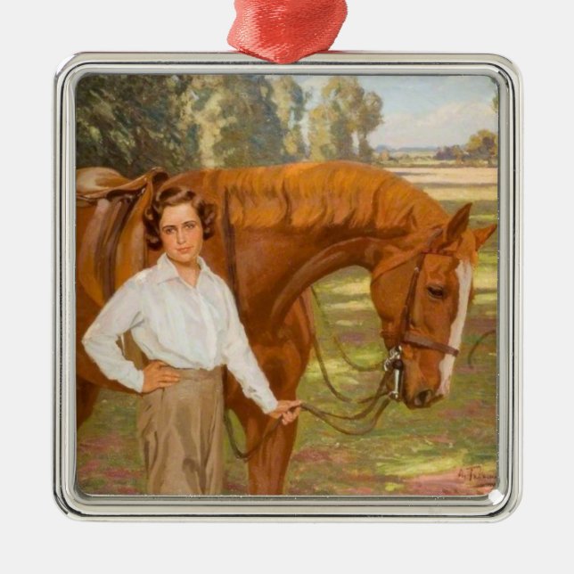 Jasmine the Horse (by Algernon Talmage) Metal Tree Decoration (Front)