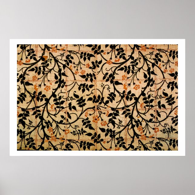 Jasmine trail curtain design, 1868-70 (printed cot poster (Front)