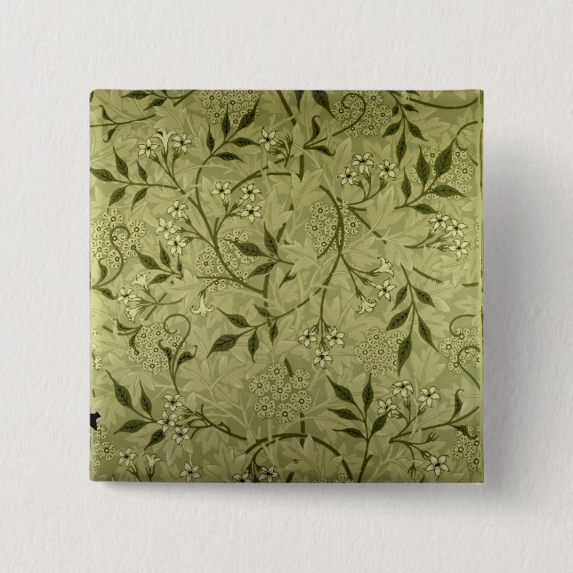 'Jasmine' wallpaper design, 1872 15 Cm Square Badge (Front)