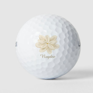 Jasmine White Flower Elegant Name Golf Balls