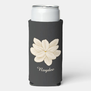 Jasmine White Flower Elegant Name Seltzer Can Cooler