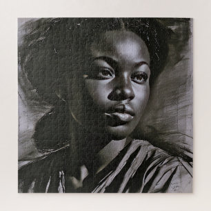 “Jasmine” Women In Charcoal Jigsaw Puzzle