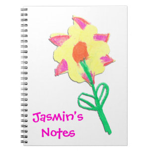 Jasmin's Flower Art by Kids Personalised Custom Notebook