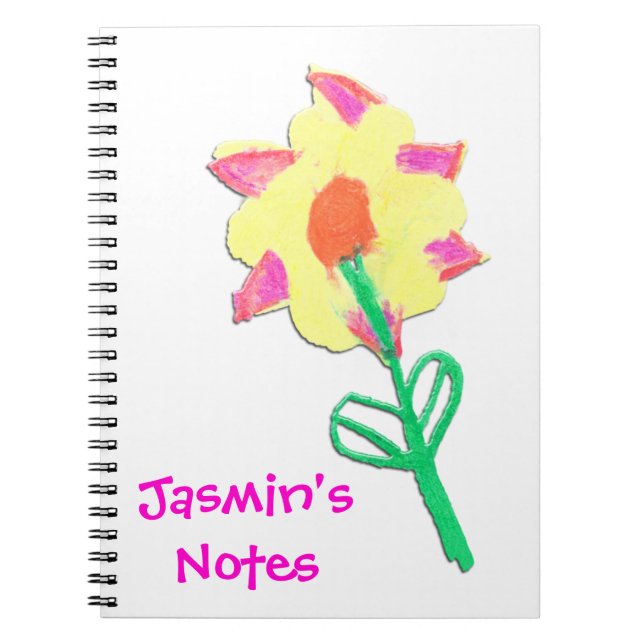 Jasmin's Flower Art by Kids Personalised Custom Notebook (Front)