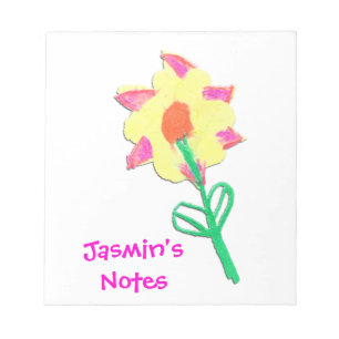 Jasmin's Flower Notepad - Art by Kids Template