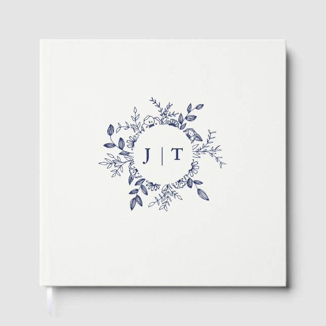 Jasminum Sambac Elegant Floral wedding  Guest Book (Front)