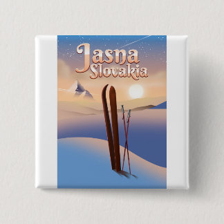 Jasna, Slovakia Ski poster. 15 Cm Square Badge