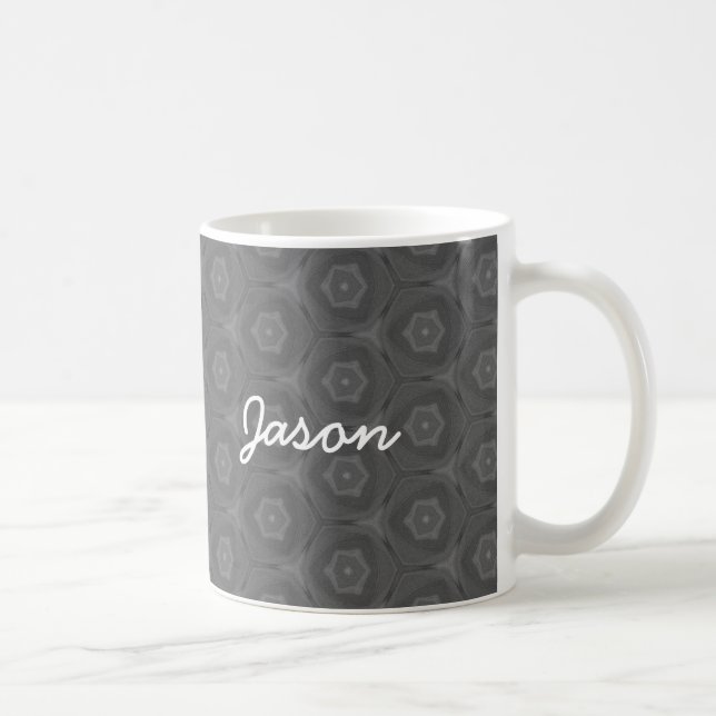 JASON Grey and White Custom Name Gift Collection Coffee Mug (Right)