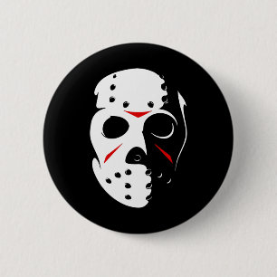 Jason Hockey Mask Halloween Friday 13th  6 Cm Round Badge