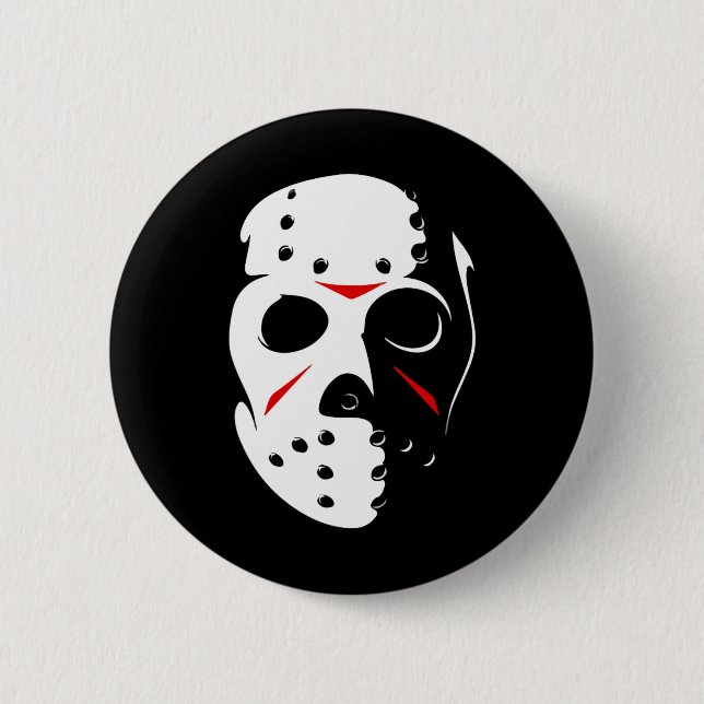 Jason Hockey Mask Halloween Friday 13th  6 Cm Round Badge (Front)