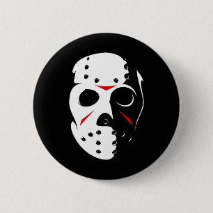 Jason Hockey Mask Halloween  Friday 13TH  6 Cm Round Badge