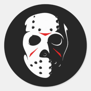 Jason Hockey Mask Halloween Friday 13th  Classic Round Sticker